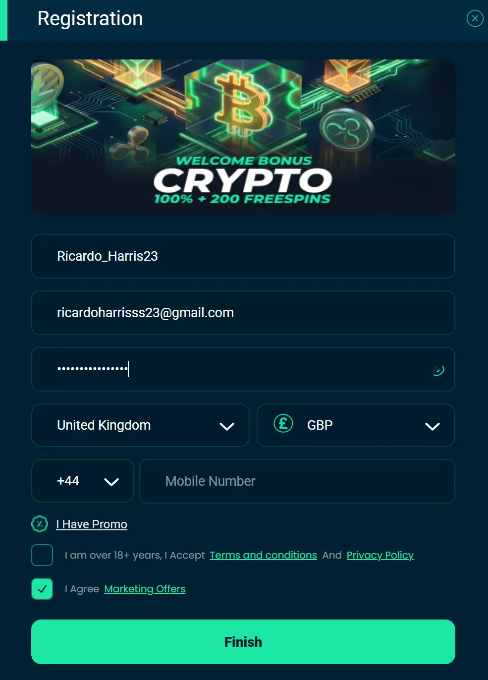 registration form